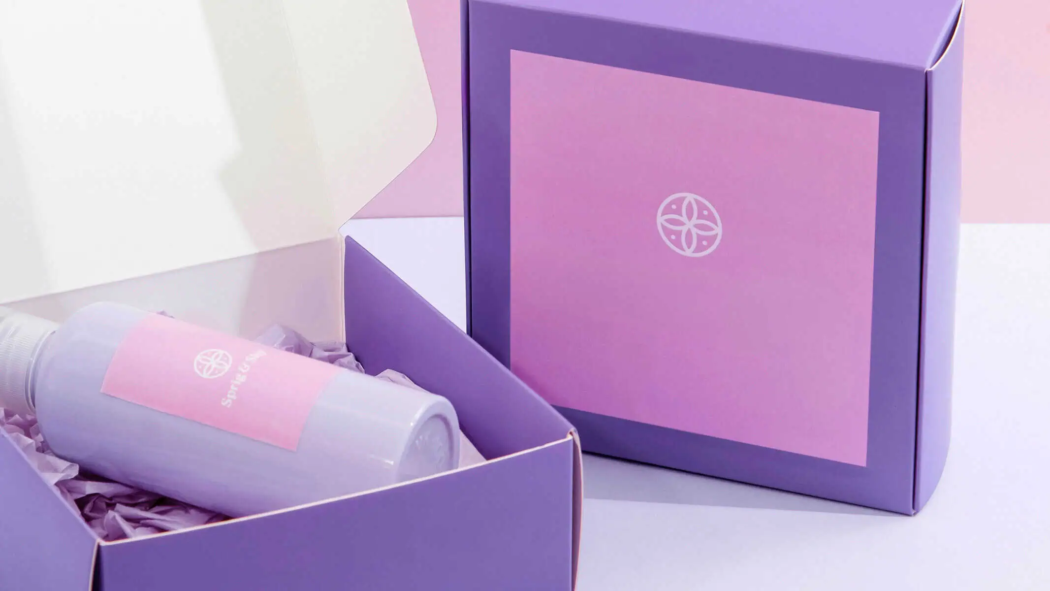 Two folding carton boxes for a wellness brand