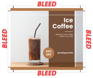 A file for a professional printer with bleed around the edges