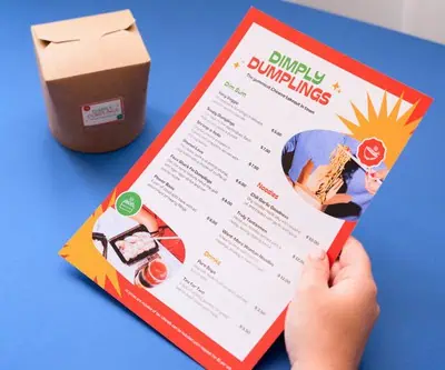 Printed menus for restaurants in philadelphia