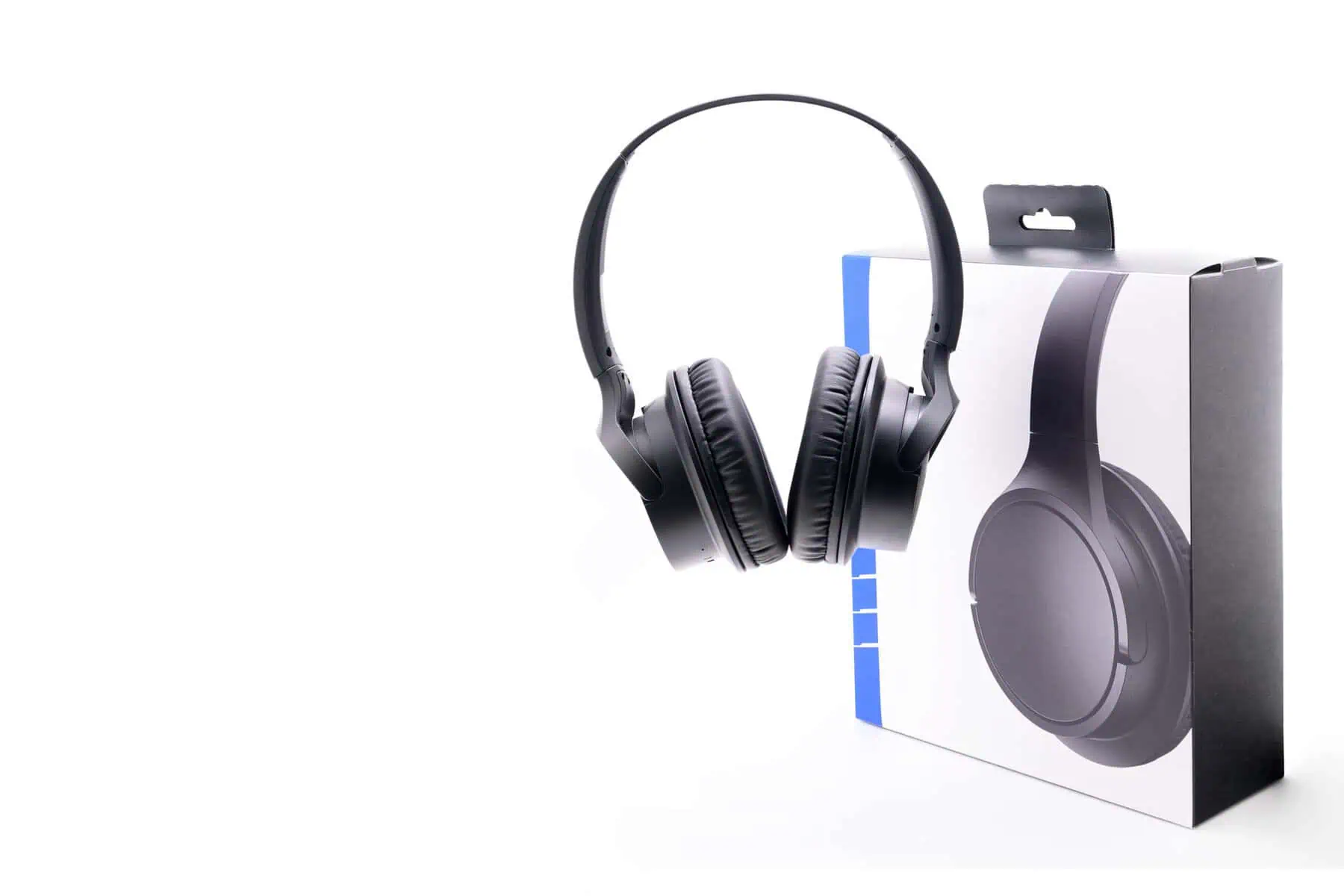 folding carton product box for tech products like headphones