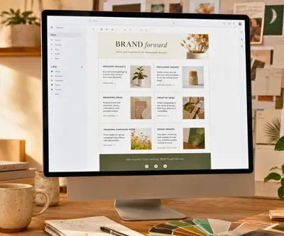Eblast newsletter for a graphic design firm with insights and ideas