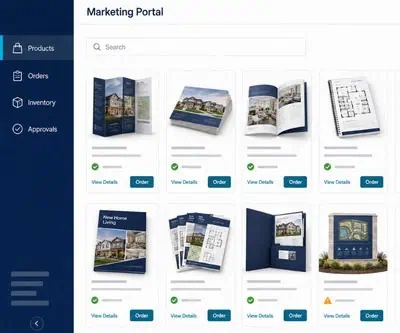 Print marketing portal for brochures and print materials