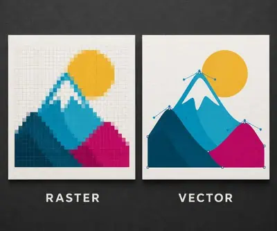 Raster vs vector artwork comparison for large format printing