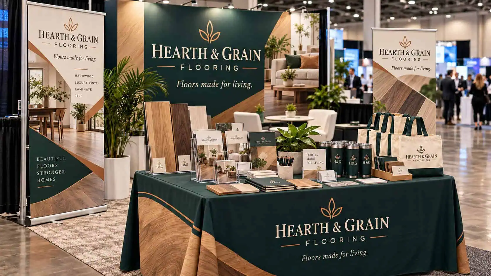 Trade show display and marketing materials plus promotional products